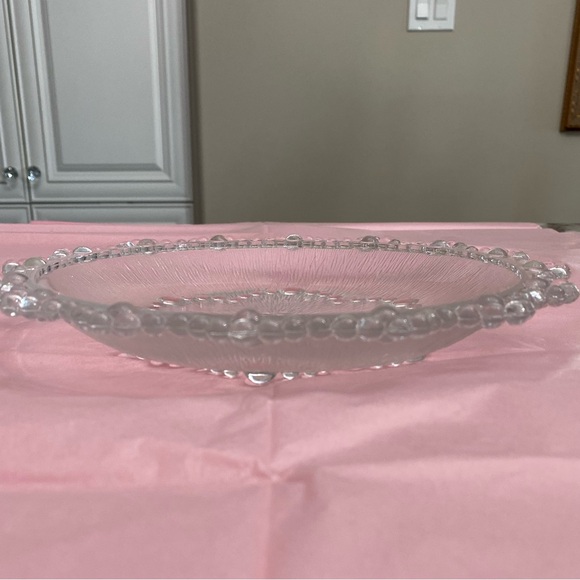 EUC Vtg Masserini Barocca Bubble and Textured Glass Dish Flower Shape on Bottom - Picture 8 of 13